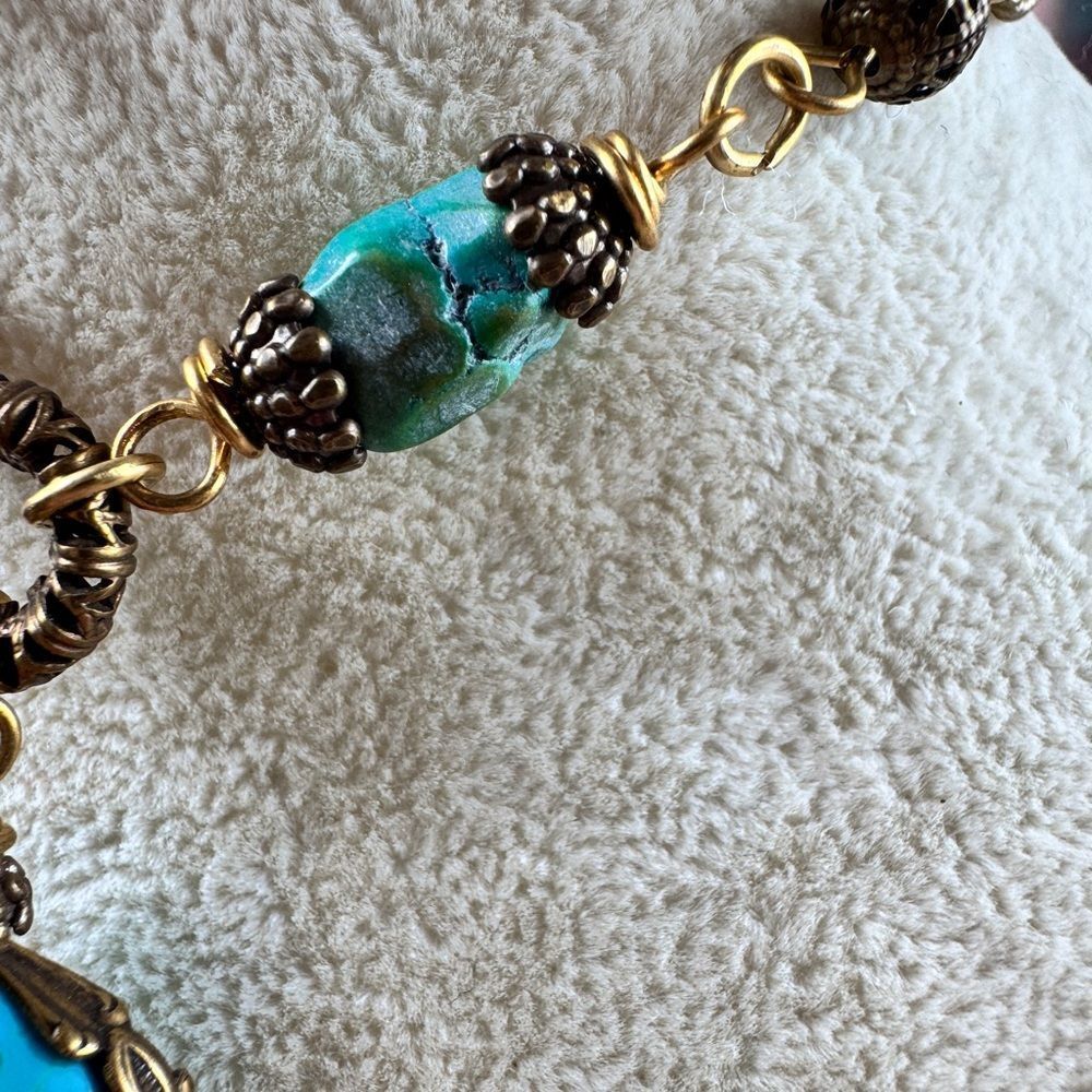 Jan Micheals Turquoise and Bronze Pendant Necklace - Picture 5 of 11